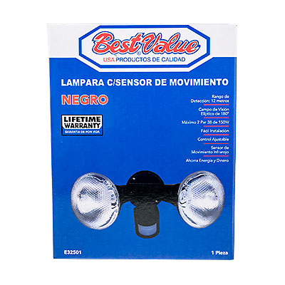 LAMPARA NEGRA C/SENSOR MOVIMIE