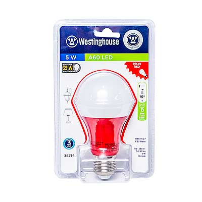 BOMBILLO LED ROJO 5W A60