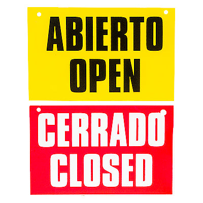 LETRERO ABIERTO/CERRADO 4X6