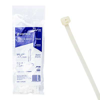 ABRAZADERA PLAS #8 BLANCA 50/1