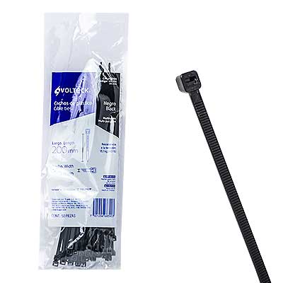 ABRAZADERA PLAS #8 NEGRA 50/1