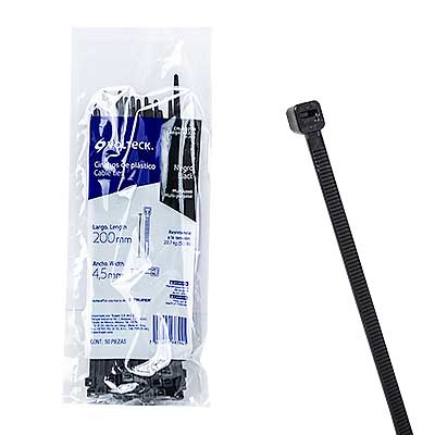 ABRAZADERA PLAS #8 NEGRA 50/1